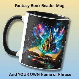 Name, Fantasy Castle Book Novel Reading Sanctuary Tasse