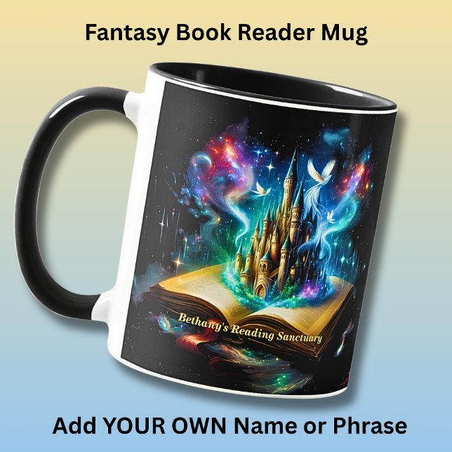 Name, Fantasy Castle Book Novel Reading Sanctuary Tasse (Von Creator hochgeladen)
