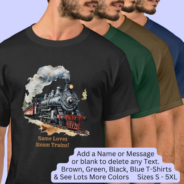 Name Fantasy Steam Motor Lokomotive Painting hinzu T-Shirt (Von Creator hochgeladen)