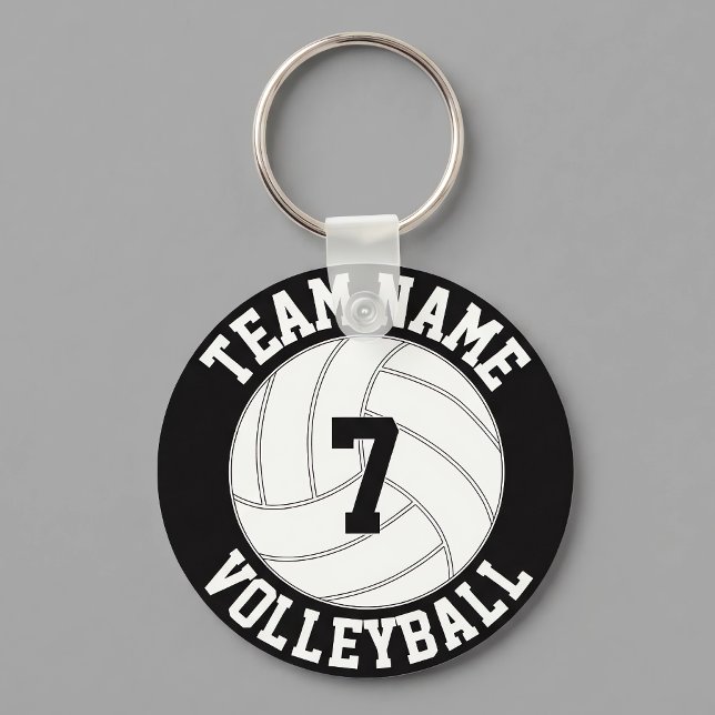 Name, Farbe und Spielernummer des Volleyballteams Schlüsselanhänger (Personalized volleyball keychains with custom team name and player numbers. A great team gift!)