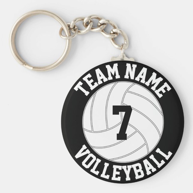 Name, Farbe und Spielernummer des Volleyballteams Schlüsselanhänger (Vorne)