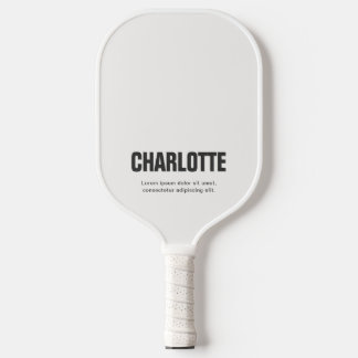 Name Fett Modern Minimal Weiß Pickleball Schläger