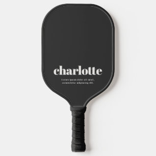 Name fett Vintage Minimal Schwarz Pickleball Schläger