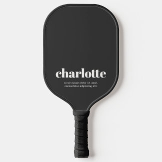Name fett Vintage Minimal Schwarz Pickleball Schläger