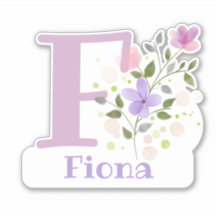 Name Fiona plus Initial mit Blumendesign