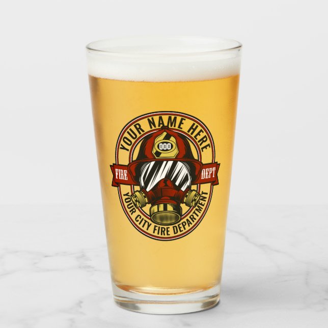 NAME Firefighter-Helm-Maske anpassen Feuer retten Glas (Vorne (Gefüllt))