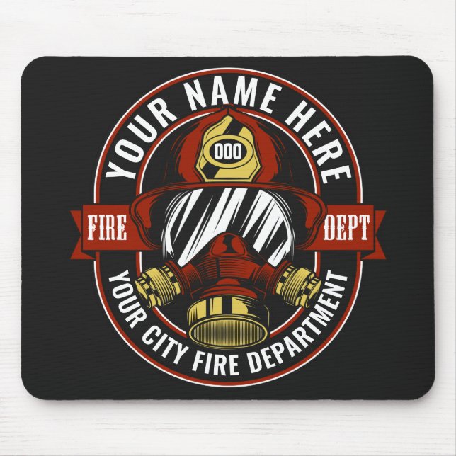 NAME Firefighter-Helm-Maske anpassen Feuer retten Mousepad (Vorne)