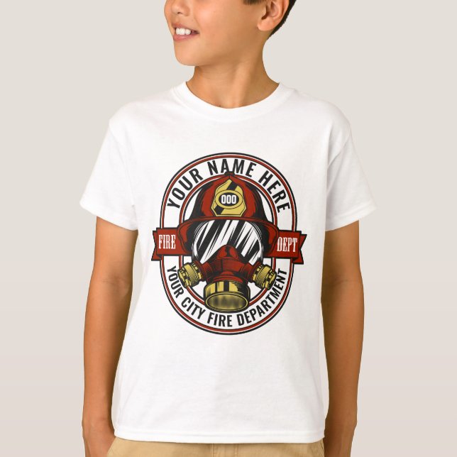 NAME Firefighter-Helm-Maske anpassen Feuer retten T-Shirt (Vorderseite)