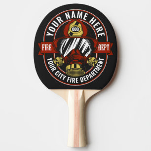 NAME Firefighter-Helm-Maske anpassen Feuer retten Tischtennis Schläger