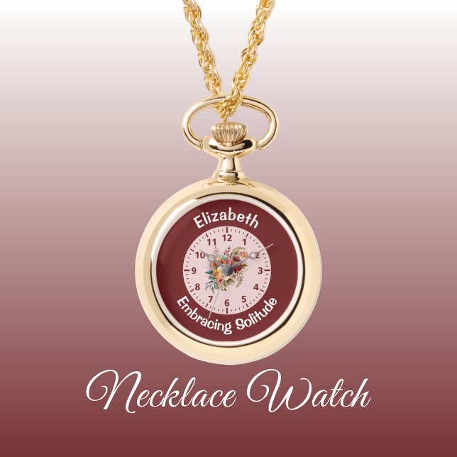 Name floral Introvertierte Einsamkeit pink hinzufü Armbanduhr (Von Creator hochgeladen)