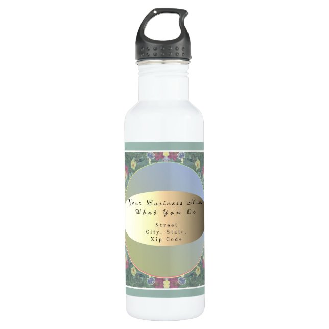Name Floral Water Flasche Edelstahlflasche (Vorderseite)