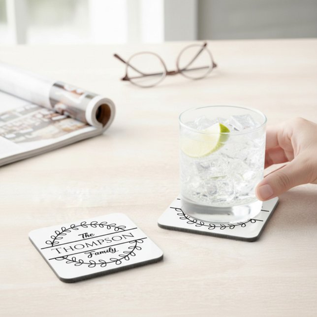 Name Floral Wreath Getränkeuntersetzer (Von Creator hochgeladen)