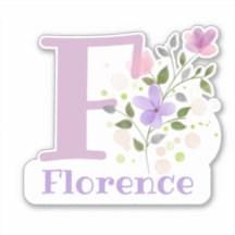 Name Florence & Initial mit Blumendesign