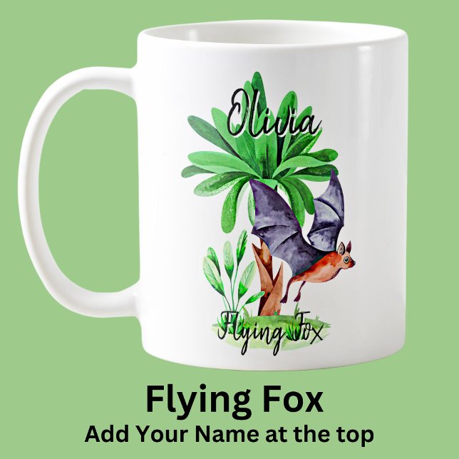Name Flying Fox Australian Animal hinzufügen Kaffeetasse (Von Creator hochgeladen)
