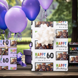 Name Foto 60. Geburtstagskorb Geschenkpapier Set