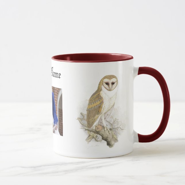 Name Foto anpassen Owl Classic Tasse, 11 oz Tasse (Rechts)