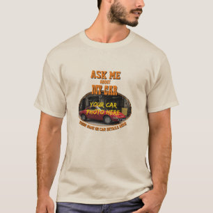 Name, Foto des Autos, Text, Frag mich über mein Au T-Shirt