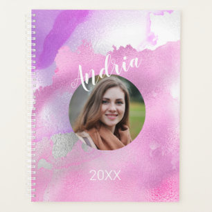 Name Foto Jahr, Lila rosa Wasserfarbe Planer