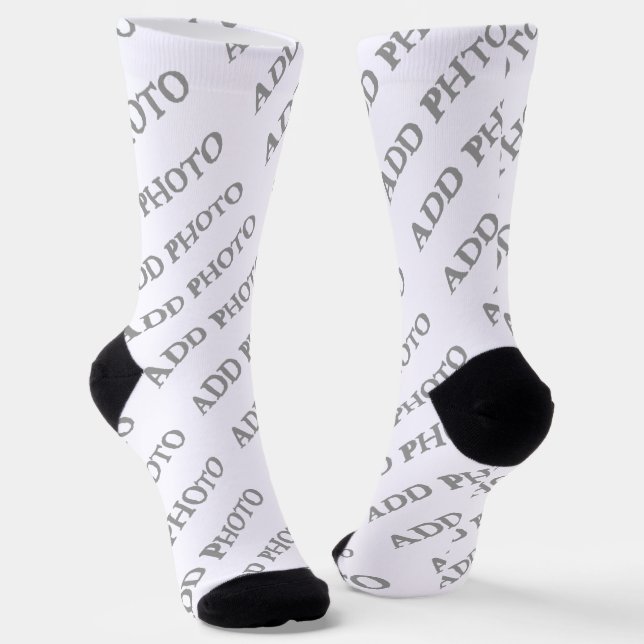 Name, Foto oder Kunstwerk hinzufügen anpassen Socken (Gewinkelt)