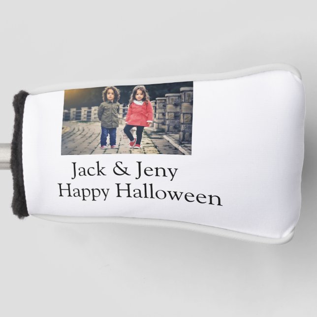 Name Foto Text Halloween Junge Golf Headcover (Vorderseite)
