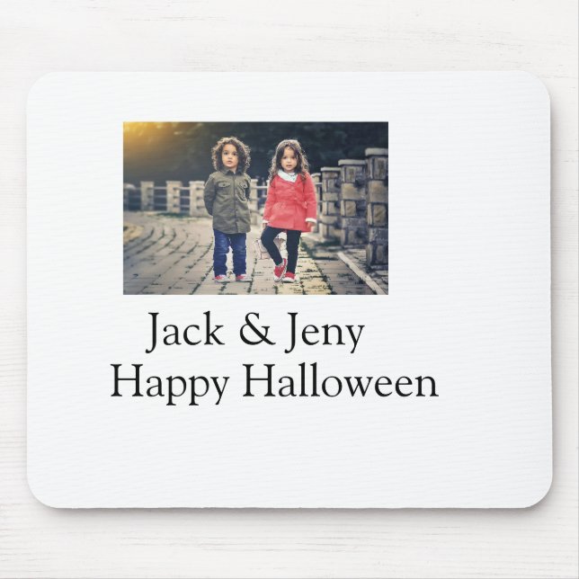 Name Foto Text Halloween Junge Mousepad (Vorne)