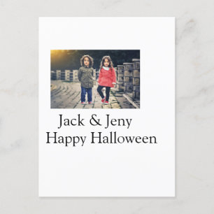 Name Foto Text Halloween Junge Postkarte