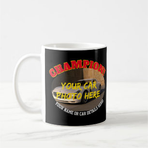 Name, Foto, Text, Motor-Champion hinzufügen Kaffeetasse