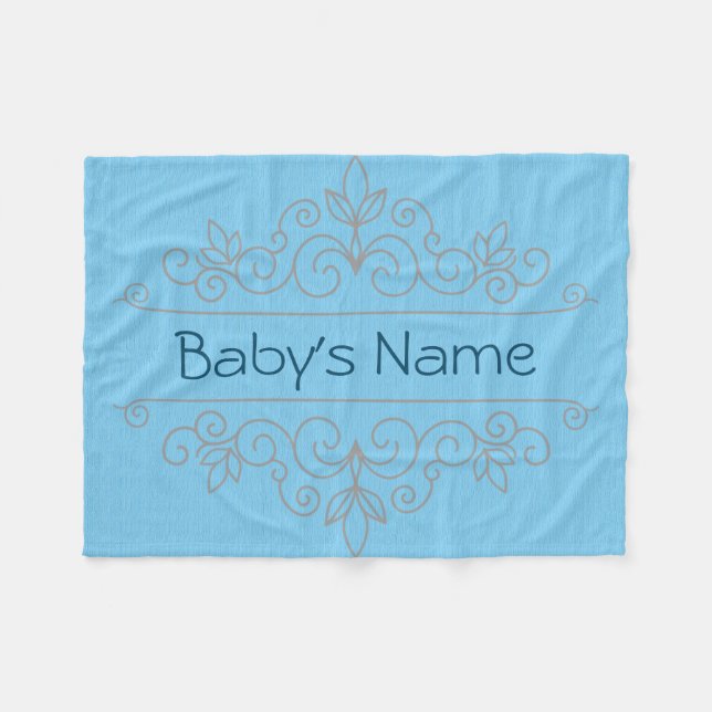 Name Frame Baby Blanket Fleecedecke (Vorderseite (Horizontal))