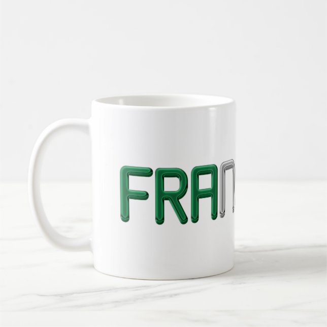 Name Francesco Italienische Flaggenfarben Typograf Kaffeetasse (Links)