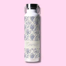 Name Französisches Land Toile de Jouy Blaues Muste Trinkflasche