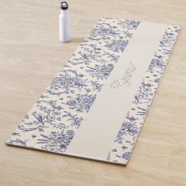 Name Französisches Land Toile de Jouy Blaues Muste Yogamatte