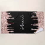 Name Funkelnd Glitzer Tropfen Rosa Rose Gold Black<br><div class="desc">florenceK Glasdesign Minimale Glasfenster Innendekoration.</div>