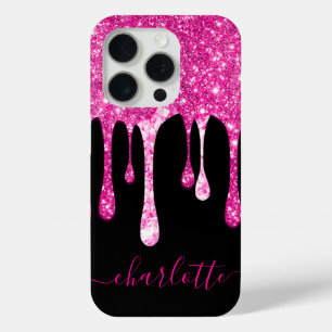 Name Funkelnd Hot-Pink-Dripping-Glitzer Case-Mate iPhone Hülle