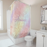 Name Funkelnd Monogram Rose Blush Unicorn Duschvorhang<br><div class="desc">florenceK Glasdesign Minimale Glasfenster Innendekoration.</div>