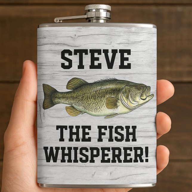 Name Funny Name Fishing Legend Largemouth Bass Spo Flachmann (Fishing Flask Largemouth Bass Gifts for Bass Fisherman)