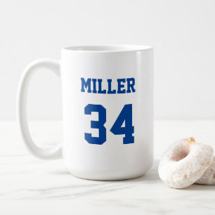 Name für Blue und White Sports Jersey Kaffeetasse