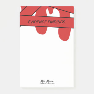 Name für Blutskript der forensischen Laborklasse Post-it Klebezettel