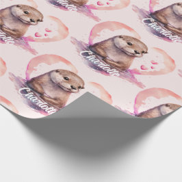 Name für eine andere Farbe des Herzens hinzufügen Geschenkpapier