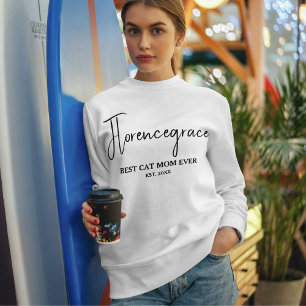 Name für Haustierliebhaber Stilvolles Zitat Cat Mo Sweatshirt