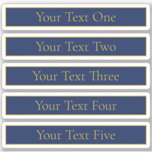 Name für Navy & Gold-Name oder Unternehmen Aufkleber