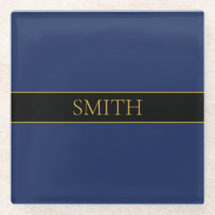 Name für Navy & Gold-Name oder Unternehmen Glasuntersetzer