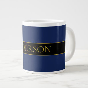 Name für Navy & Gold-Name oder Unternehmen Jumbo-Tasse
