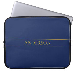 Name für Navy & Gold-Name oder Unternehmen Laptopschutzhülle