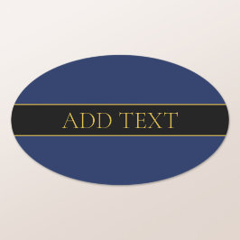 Name für Navy & Gold-Name oder Unternehmen Ovaler Aufkleber