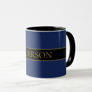Name für Navy & Gold-Name oder Unternehmen Tasse
