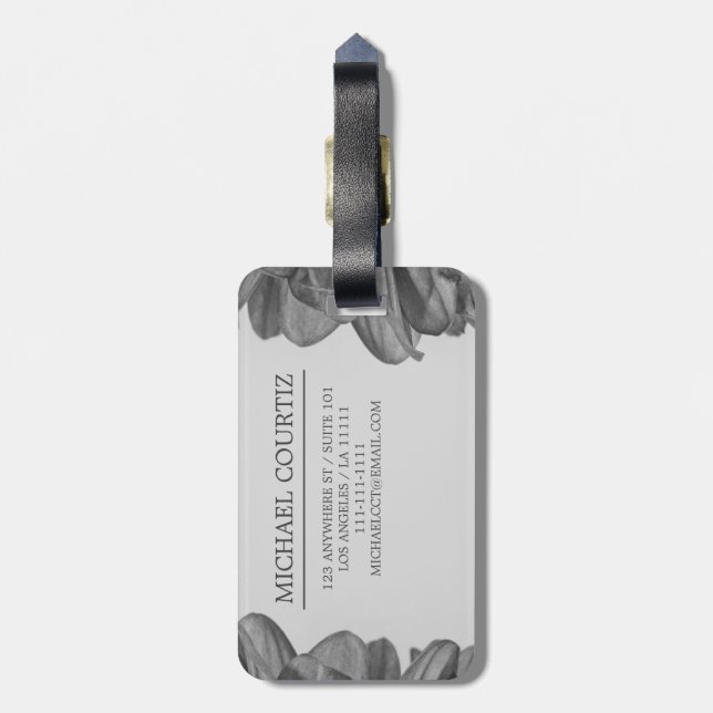 Name für Reiseschrift Stilvoll anpassen Monogramm Gepäckanhänger (Rückseite vertikal)