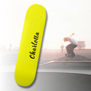 Name für Schwarze Personalisierung Neongelbe Far Skateboard