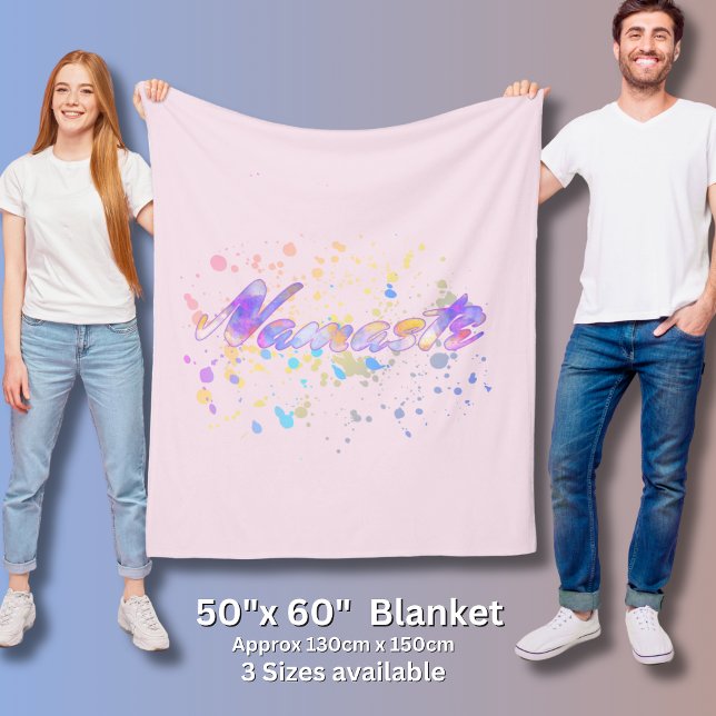 Name für Yoga Watercolor Pink Mauve Yellow Blue Fleecedecke (Von Creator hochgeladen)