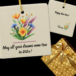 Name, ganzjähriges Display, 2026 Neujahr Keramikornament