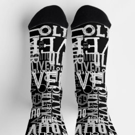 Name Gemusterte schwarze Crew Socken